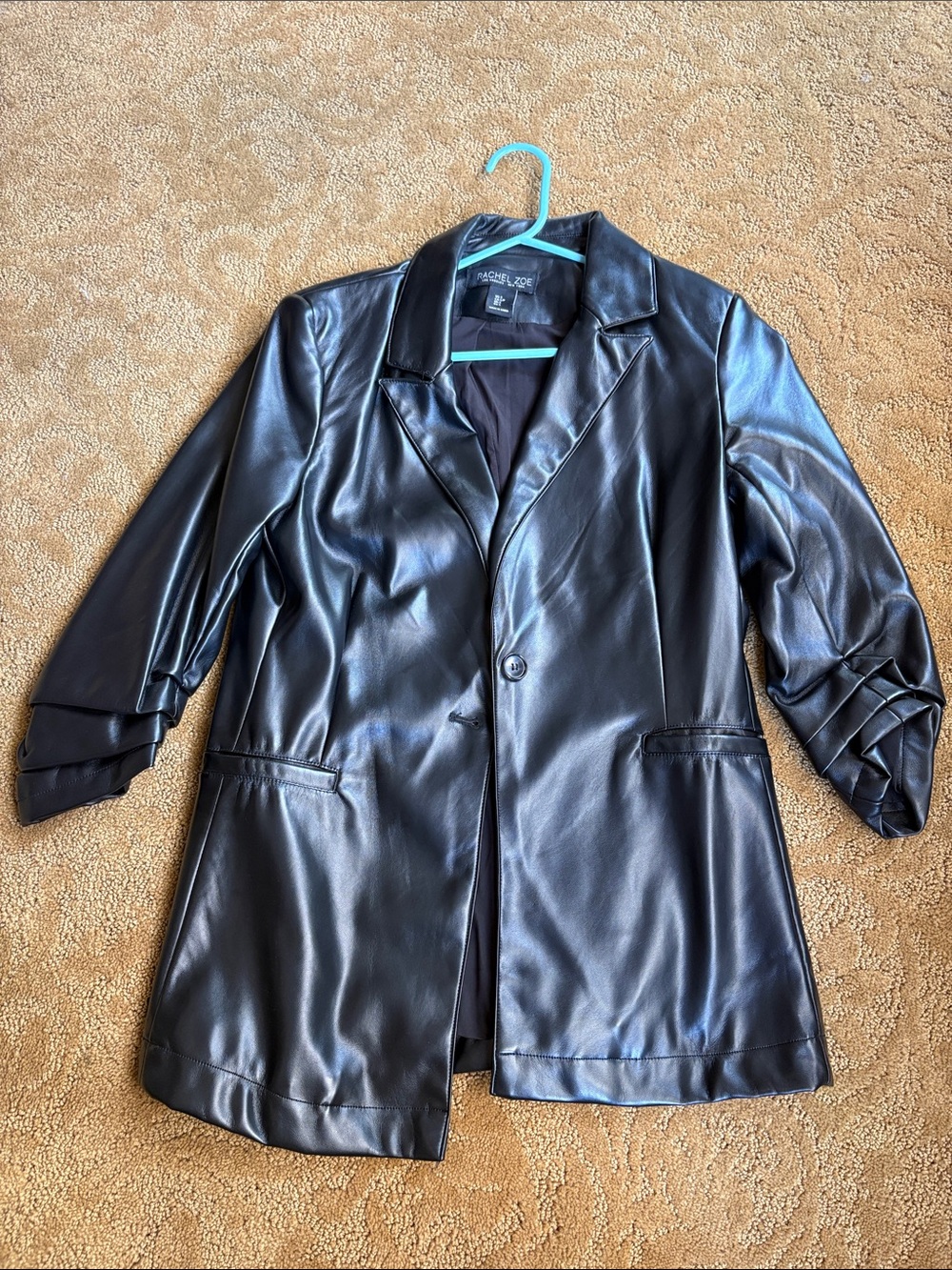 Rachel Zoe Black Faux Leather Blazer Jacket